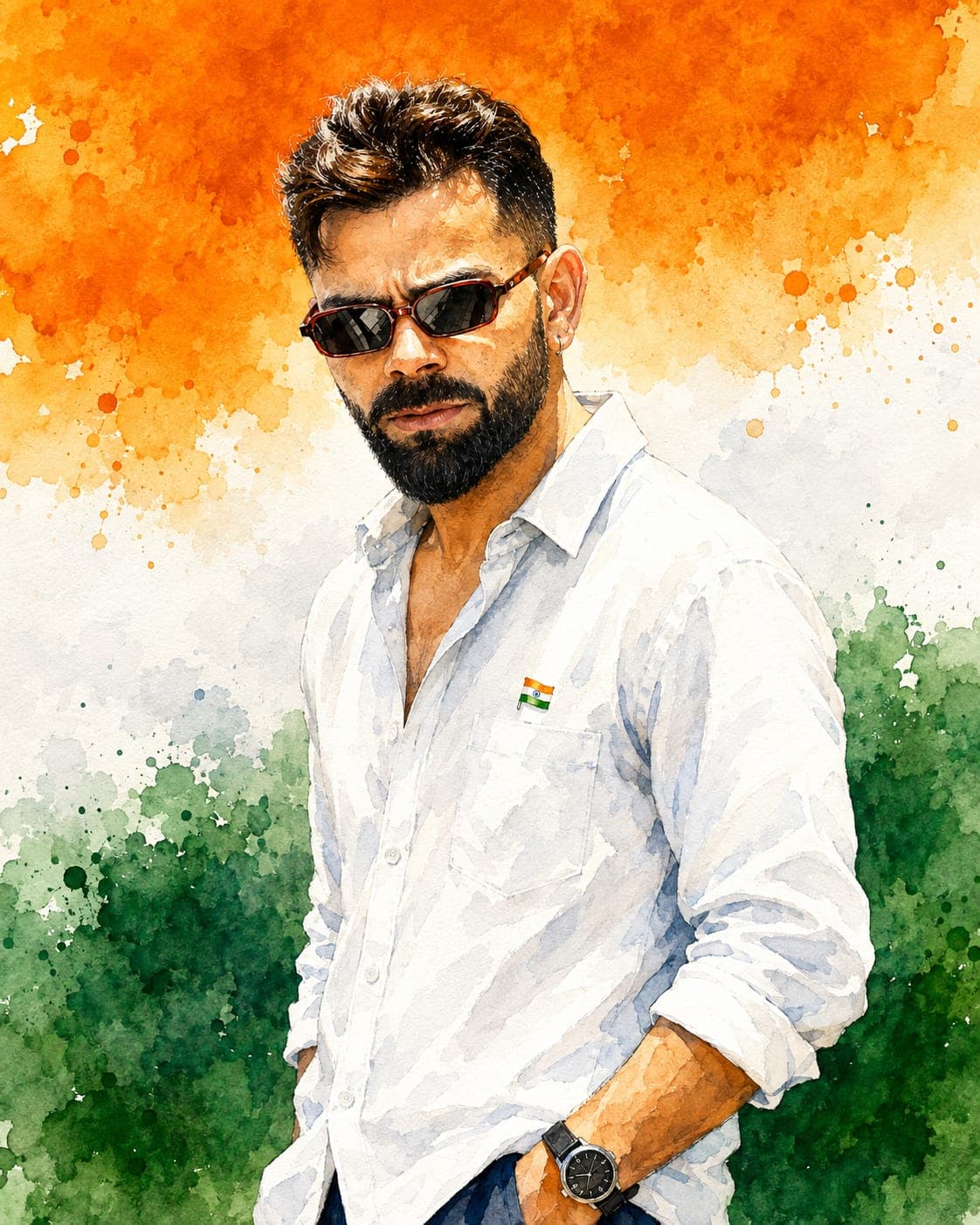 Prompt – Indian Tricolor Artistic Illustration