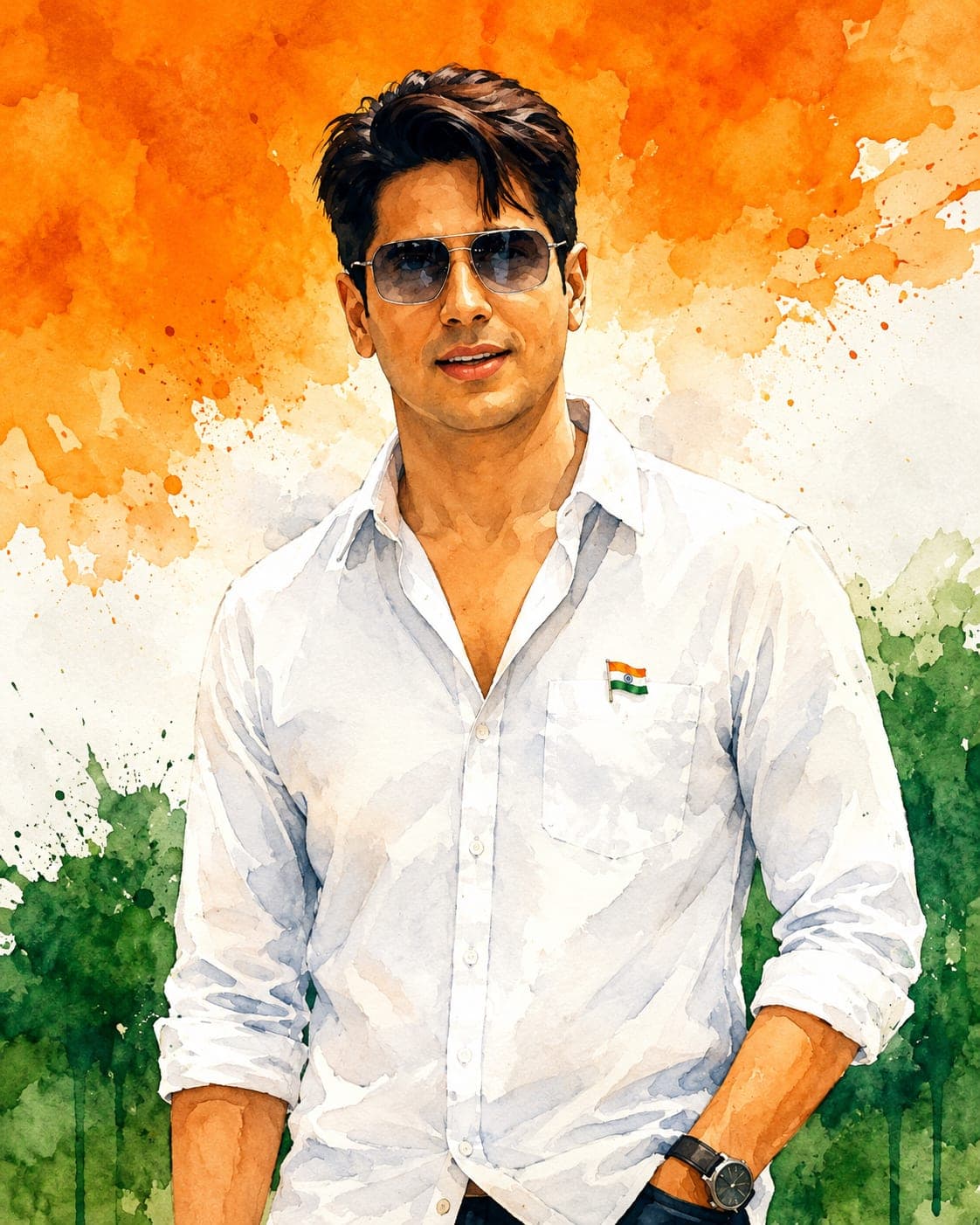 Prompt – Indian Tricolor Artistic Illustration