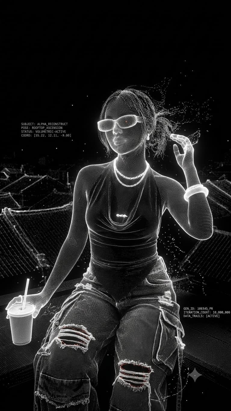 Monochrome Particle Portrait