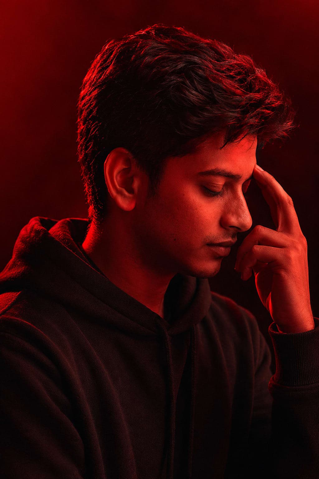 Ultra-Cinematic Red Silhouette Portrait Prompt |